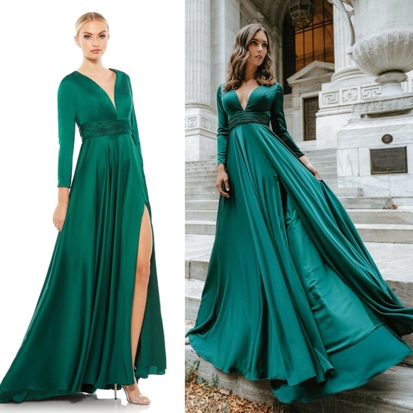 Mac Duggal Dresses & Skirts - NWT Mac Duggal 55245 Emerald Green Long Sleeve Gown
